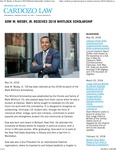 Gow W. Mosby, Jr. Receives 2018 Whitlock Scholarship by Benjamin N. Cardozo School of Law