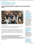 Please Consider Donating to Cardozo in Your Year-End Giving Plans by Benjamin N. Cardozo School of Law