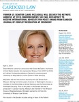 Former US Senator Claire McCaskill will Deliver the Keynote Address at 2019 Commencement; Sir Paul McCartney to Receive International Advocate for Peace Award from Cardozo Journal of Conflict Resolution at Ceremony
