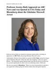 Professor Jessica Roth Appeared on ABC News and was Quoted in USA Today and Bloomberg about the Ghislaine Maxwell Arrest