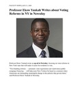 Professor Ekow Yankah Writes about Voting Reforms in NY in Newsday