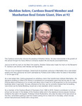 Sheldon Solow, Cardozo Board Member and Manhattan Real Estate Giant, Dies at 92