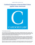 Cardozo's Response to Recent Hate Crimes Against Asian Americans