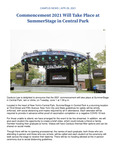 Commencement 2021 Will Take Place at SummerStage in Central Park