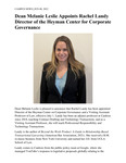 Dean Melanie Leslie Appoints Rachel Landy Director of the Heyman Center for Corporate Governance by Benjamin N. Cardozo School of Law