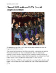 Class of 2022 Achieves 93.7% Overall Employment Rate