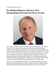 Dr. Richard Haass to Receive 23rd International Advocate for Peace Award by Cardozo Journal of Conflict Resolution