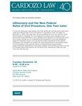 eDiscovery and the New Federal Rules of Civil Procedure, One Year Later by Cardozo Data Law Initiative (CDLI)