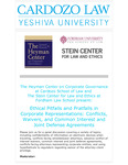 Ethical Pitfalls and Pratfalls in Corporate Representations: Conflicts, Waivers, and Common Interest and Joint Defense Agreements by Heyman Center on Corporate Governance and Stein Center for Law and Ethics