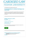 An Introduction to Cultural Heritage Law and Order by Cardozo Art Law Society