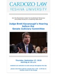 Judge Brett Kavanaugh's Hearing Before the Senate Judiciary Committee by Floersheimer Center for Constitutional Democracy