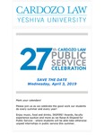 27th Cardozo Law Public Service Celebration