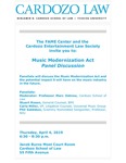 Music Modernization Act Panel Discussion by Cardozo FAME Center and Entertainment Law Society