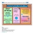 Student Services Upcoming Events April 24th to April 27th
