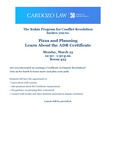 Pizza and Planning Learn About the ADR Certificate
