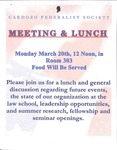 Federalist Society - Meeting & Lunch by Cardozo Federalist Society
