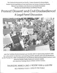 Protest! Dissent! and Civil Disobedience: A Legal Panel Discussion by Cardozo Environmental Law Society, Cardozo Students for Human Rights, Student Animal Legal Defense Fund (SALDF), and Cardozo South Asian Law Society