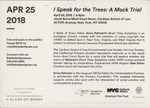 I Speak for the Trees: A Mock Trial by Cardozo Law Environment Law Society, Art Law Society, and Intellectual Property Student Association