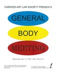 General Body Meeting by Benjamin N. Cardozo School of Law