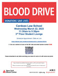 Blood Drive by Benjamin N. Cardozo School of Law and New York Blood Center