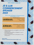 2023 Student Speak Off - JD & LLM Commencement Speaker 2023