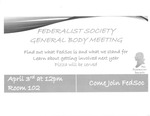 Federalist Society General Body Meeting by Cardozo Federalist Society