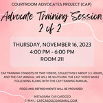 Advocate Training Session 2 of 2 by Cardozo Courtroom Advocates Project (CAP)
