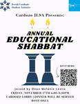 Annual Educational Shabbat by Cardozo Jewish Law Student Association (JLSA), Jewish Graduate Student Initiative, and Melanie B. Leslie