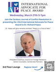 The 2024 International Advocate for Peace Award Ceremony Honoring Dr. Richard Haass by The Cardozo Journal of Conflict Resolution and International Advocate For Peace