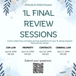 1L Final Review Sessions by Cardozo Asian Pacific American Law Students Association and Cardozo Office of Student Services & Advising