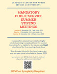 Mandatory Public Service Summer Stipend Meetings