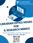 Librarian Office Hours for 1L Research Memos