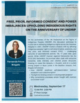 Free, Prior, Informed Consent and Power Imbalances: Upholding Indigenous Rights on the Anniversary of Undrip by Cardozo Law Institute in Holocaust and Human Rights (CLIHHR) and Fernanda Frizzo Bragato