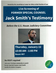 Live Screening of Former Special Counsel Jack Smith's Testimony