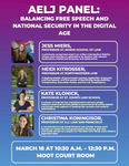 AELJ Panel: Balancing Free Speech and National Security in the Digital Age by Jess Miers, Heidi Kitrosser, Kate Klonick, and Christina Koningisor