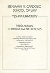 Third Annual Commencement Exercises by Benjamin N. Cardozo School of Law
