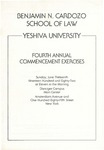 Fourth Annual Commencement Exercises by Benjamin N. Cardozo School of Law