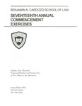 Seventeenth Annual Commencement Exercises by Benjamin N. Cardozo School of Law